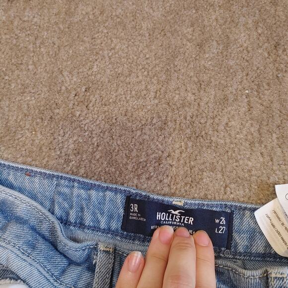 Hollister Size 3R Patchwork Jean Pants Distressed Waist 26 Length 27 Paisley - Picture 5 of 11